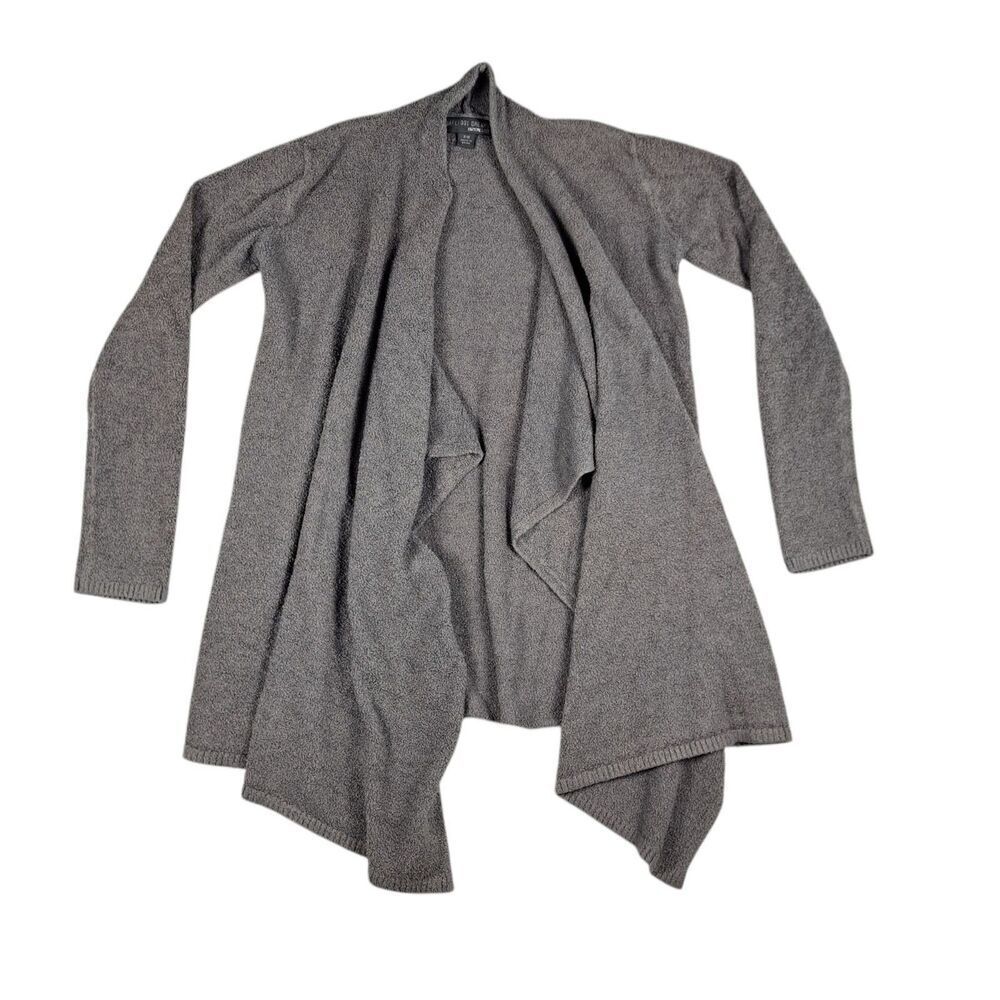 Barefoot Dreams Cozychic Lite Knit Cardigan Womens S/M Sweater Gray Open Front